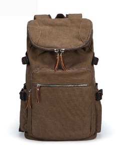 Vintage <b>Canvas</b> Unisex Laptop Day Pack with Hasps Closure Soft Handle PU Lining 20-37L Capacity Student Casual Sports <b>Backpack</b> - Product Image 4