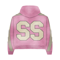 Conjunto de chándal unisex de dos piezas con cremallera, estilo casual, con efecto lavado ácido, de forro polar estampado, con capucha y efecto apilado, estilo streetwear, y pantalones jogger acampanados para maternidad