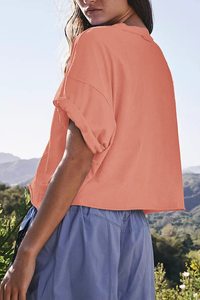 Camiseta Corta Unisex Esencial, Estilo Holgado Informal, 100% Algodón Transpirable, Hombros Caídos, Opciones de Marca Privada - Product Image 6