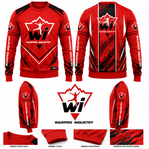 เสื้อสเวตเชิ้ตคอกลมสีแดงสำหรับผู้ชาย Warpro Industry พิมพ์ลายแบบ Sublimation ทรงปกติ ดีไซน์สปอร์ต เหมาะสำหรับใส่ในฤดูใบไม้ร่วง - Product Image 5