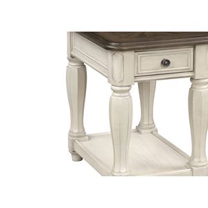 Tavolino da Salotto Antico Bianco e Marrone con Vano Portaoggetti, Elegante Arredamento per Soggiorno - Product Image 3