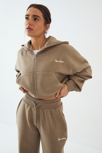 Conjunto de Sudadera con Cremallera y Pantalones Anchos de Felpa para Mujer, Estilo Casual, Chándal de Dos Piezas, Ropa de Descanso Suave, Venta al por Mayor - Product Image 4