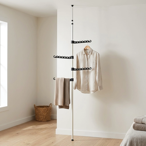 MIT Wholesale Taiwan Fabricante de muebles Almacenamiento doméstico Poste telescópico de metal Extensión de ahorro de espacio Montado en la esquina - Product Image 1