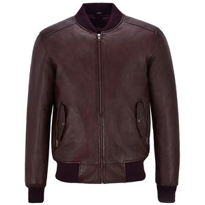 Chaqueta bomber de cuero para hombre, Estilo vintage, de piel de oveja auténtica, 2022 - Product Image 1