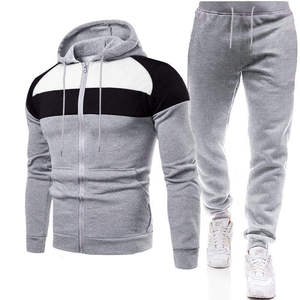 Chándal con Capucha para Hombre, Diseño Color Block, Sudadera con Cremallera y Mangas Largas, con Bolsillos Laterales, Ropa Casual de Otoño - Product Image 1