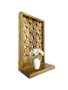 Étagère d'angle en bois artisanale vintage à plusieurs niveaux, meuble de rangement décoratif pour la maison - Product Image 5