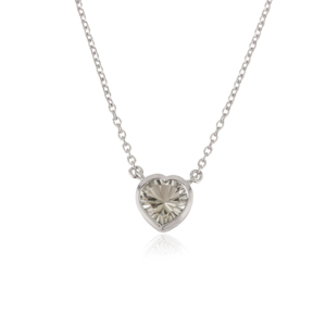 Delicate 925 <b>Sterling</b> <b>Silver</b> Green Amethyst Heart Pendant <b>Necklace</b> for <b>Women</b> Valentine Day Gift Fine Jewelry - Product Image 1