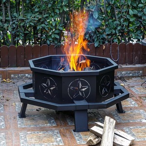 Modern Tapered Metal Fire Pit for Outdoor Garden Settings - Product Image 4