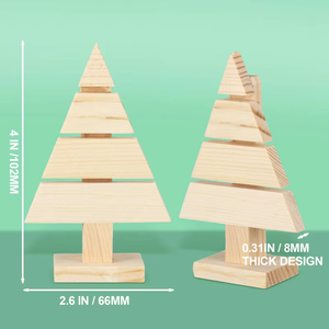 Árbol de Navidad de Madera en Blanco para Pintar, Decoración de Escritorio, Regalo, Adorno para Niños - Product Image 4