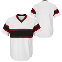 Jersey Baseball Profesional OEM Cetak Transfer Panas Seragam Tim Kaos Atletik Bernapas Lengan Pendek Ukuran Besar Pemasok