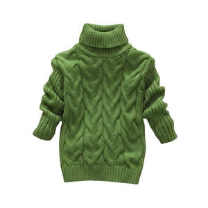 Suéter de punto de algodón para niños, suéter de cuello alto con trenzas, jersey grueso de manga larga para invierno - Product Image 2
