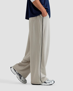 Pantalones Jogger de Pierna Ancha para Hombre, Mezcla de Poliéster/Algodón, Tejido Bonded, Cintura Elástica, Corte Medio, Multibolsillos, Forro Polar Impermeable - Product Image 5