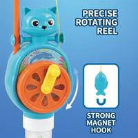 Mainan Pancing Permen Kucing Kartun Candydream dengan Tabung Dispenser Permen, Mainan Isi Permen, Hadiah Promosi Premium