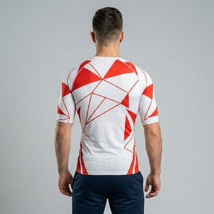 Men Compression Short Sleeve Shirt Custom Print Fitted Sporty Front Gym Fitness Bodybuilding Training Athletic Muscle Base Layer - Product Image 2