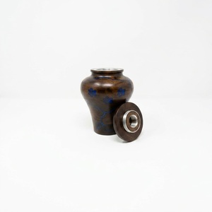 Handmade Wood Pet Cremation Urn With Blue Resin Paw Prints Wooden Memorial Box For Dog & Cat <b>Ashes</b> <b>Keepsake</b> Funeral Supplies - Product Image 1