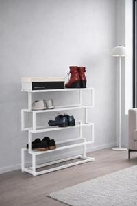 Designer Gold <b>Shoe</b> Rack Multi Tier Geometric <b>Storage</b> Organizer Space Saving Layout Strong Frame Stylish Modern Entryway Display - Product Image 4
