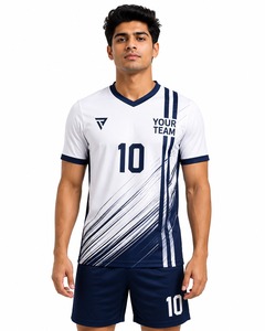 Ensemble de maillots de football respirants personnalisés |   Ensemble d'uniformes de football haut de gamme |   Shorts de sport en polyester 100% pour équipe, sublimation | - Product Image 1