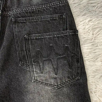 Shorts en jean pour hommes à marque privée, logo personnalisé, service OEM, respirants, lavage effet neige, taille haute, 100% coton, haute qualité