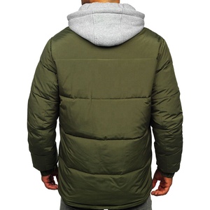 Veste de canard d'hiver super remplie pour hommes coupe-vent Ripstop matelassé à capuche col poche toile style motard enduit traité - Product Image 6