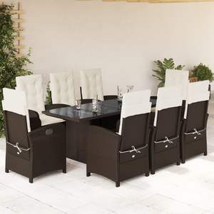 Set da Pranzo da Giardino in Marrone, Nero e Bianco Crema - Product Image 1