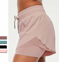 Shorts de sport 2-en-1 en molleton pour femme, anti-plis, séchage rapide, respirants, écologiques, pour yoga et fitness – Vente en gros OEM de haute qualité