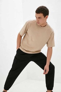 Camiseta Blanca para Hombre al por Mayor, Personalizable, Minimalista, Cuello Redondo, Color Beige, Algodón Suave, Ropa de Verano, Estilo Casual Urbano - Product Image 6