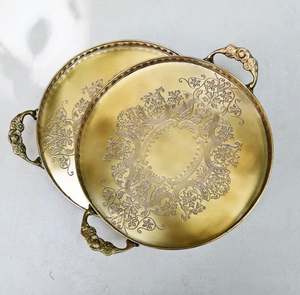 Made from high-quality brass with an antique gold finish, this tray is both durable and visually appealing - Product Image 1