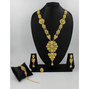Necklace With Earrings <b>Jewellery</b> Set Goldplated Pure <b>Brass</b> High Quality Uae Dubai Necklace Design Necklace <b>Jewellery</b> Set - Product Image 5
