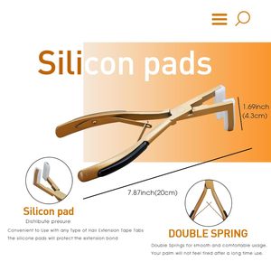 Rose Gold Hair <b>Extension</b> Pliers Metal Double Rubber Grip Micro <b>Beads</b> Closer Tool With Silicon Pads - Product Image 3
