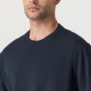 Fournisseur en gros de tissus en coton de qualité supérieure, tissu lourd, couleur unie, t-shirt pour homme à col rond surdimensionné, coupe décontractée, mode streetwear - Product Image 2