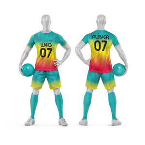 Ensemble maillot et short de football pour homme 100 % polyester imprimé sur mesure, logo frontal, extensible dans quatre directions, respirant, séchage rapide - Product Image 4