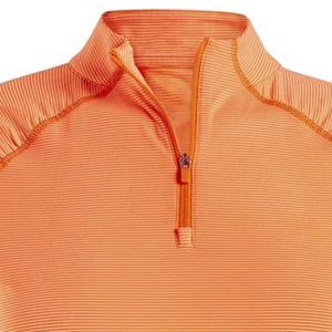 <b>Orange</b> Women's Quarter Zip Short Sleeve Printed Golf Pullover Shirt Lightweight Eco-Friendly Performance Sports Top Activewear - Product Image 3