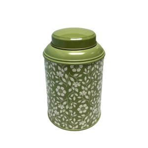 Boîte à thé hermétique vintage à motif floral vert 86x137mm, boîte en métal de qualité alimentaire pour le stockage des grains de café - Product Image 1