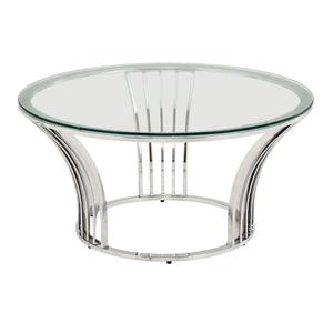 Modern Round Silver Metal <b>Legs</b> Eco-Friendly Living Room <b>Coffee</b> <b>Table</b> with Glass Top Living Room Furniture Decorative - Product Image 4