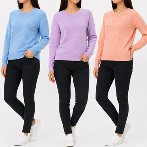 เสื้อสเวตเตอร์ไหมพรมมอสซี่แขนยาวแบบนุ่มพิเศษสำหรับผู้หญิง สวมใส่สบายๆ |   ผู้ผลิต OEM ODM บังกลาเทศ - Product Image 1
