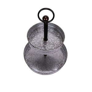 Plateau de service à 3 niveaux en acier galvanisé avec poignée, idéal pour les cupcakes et desserts, présentoir à gâteaux en métal de qualité supérieure, en promotion - Product Image 4