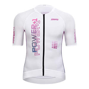 Maillot de cyclisme unisexe respirant 100 % polyester, coupe ajustée, grandes tailles, imprimé personnalisé, vêtements de sport d'été, prix de gros - Product Image 2