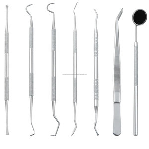 WORLD PRECISION SURGICAL Manual Dental Stainless Steel Double Ended Mirror Probe <b>Sickle</b> Hoe Scaler Tooth Cleaning Instrument - Product Image 1