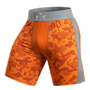 T-shirt de compression à manches longues pour homme, imprimé par sublimation, séchage rapide, motif camouflage orange, manches intégrales - Product Image 2