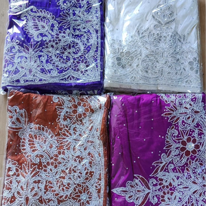 Tela africana de encaje con cuentas de alta calidad al por mayor, George Wrapper somalí para la confección de vestidos de novia - Product Image 1