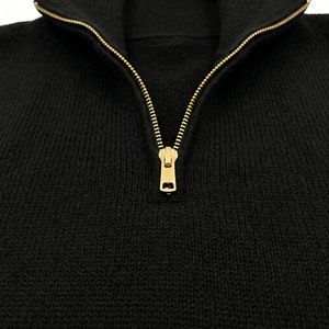 Men's <b>Black</b> <b>Wool</b> Turtleneck <b>Cardigan</b> Full Sleeve 1/4 Zipper Solid Color Anti-Pilling Winter Wear - Product Image 3