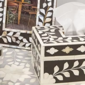 Nouveau modèle de boîte à mouchoirs en os incrusté, couleur personnalisée, poli, fait main, objet décoratif, boîte à mouchoirs en os incrusté à vendre - Product Image 1