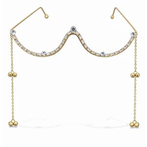 Fashion AD Rimless Lensless Glasses with Decorative Chains-Statement Party <b>Eyewear</b> for Women - Product Image 1