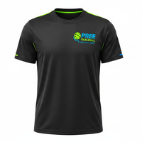 T-shirt de pickleball pour homme à manches courtes, coupe régulière, 100 % coton, respirant, perforé, performance athlétique, découpe laser, ventilation frontale