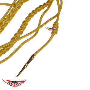 Gold <b>Braided</b> Parade Aiguillette Shoulder Uniform Aiguillette With Tips French Bullion wire aiguillettes - Product Image 3
