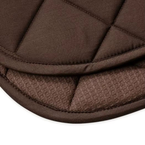Tapis de selle matelassé marron avec bordure marine et rayures colorées en polyester - Product Image 2
