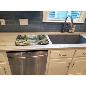 แผ่นรองจานลายกวางเอลก์ภูเขาแผ่นซับน้ำสำหรับเคาน์เตอร์ห้องครัว14X21 "แผ่นหลากสี - Product Image 4