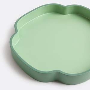 Plateau décoratif festonné en laque, fait main, durable, vert menthe, pour la maison, organisateur de table, vente en gros B2B - Product Image 2