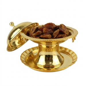 Silver Metal Date Bowl With Dome Lid Crescent Moon Islamic <b>Gift</b> Tray Premium Ramadan Serving Dish And <b>Eid</b> Mubarak Tabletop Decor - Product Image 6