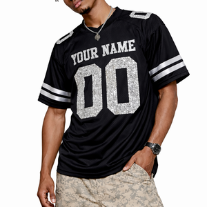 Jersey de Fútbol Americano Personalizado 2026 con Pedrería Negra, Uniforme de Equipo Sublimado, Ropa Deportiva al Por Mayor, Fabricante OEM, EE. UU. - Product Image 3